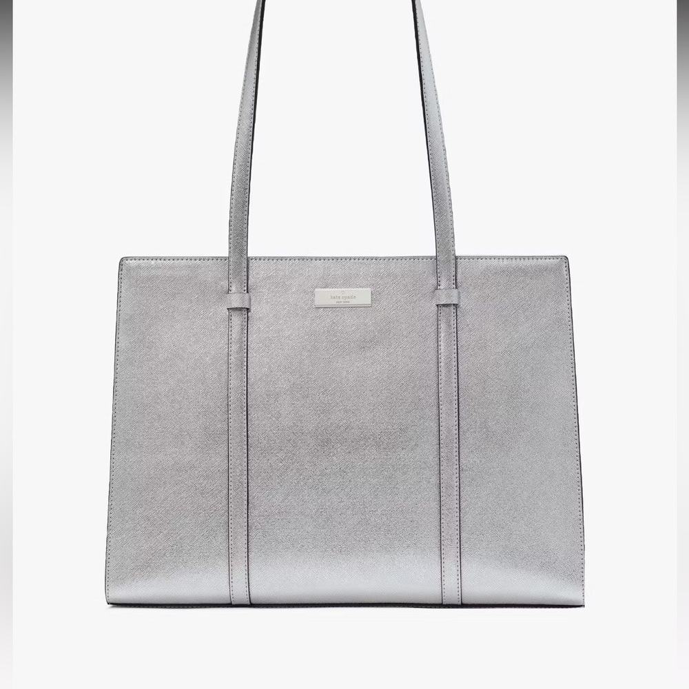 💥💥Price Drop💥 KATE SPADE KENZIE METALLIC LARGE TOTE NWT - Picture 11 of 16